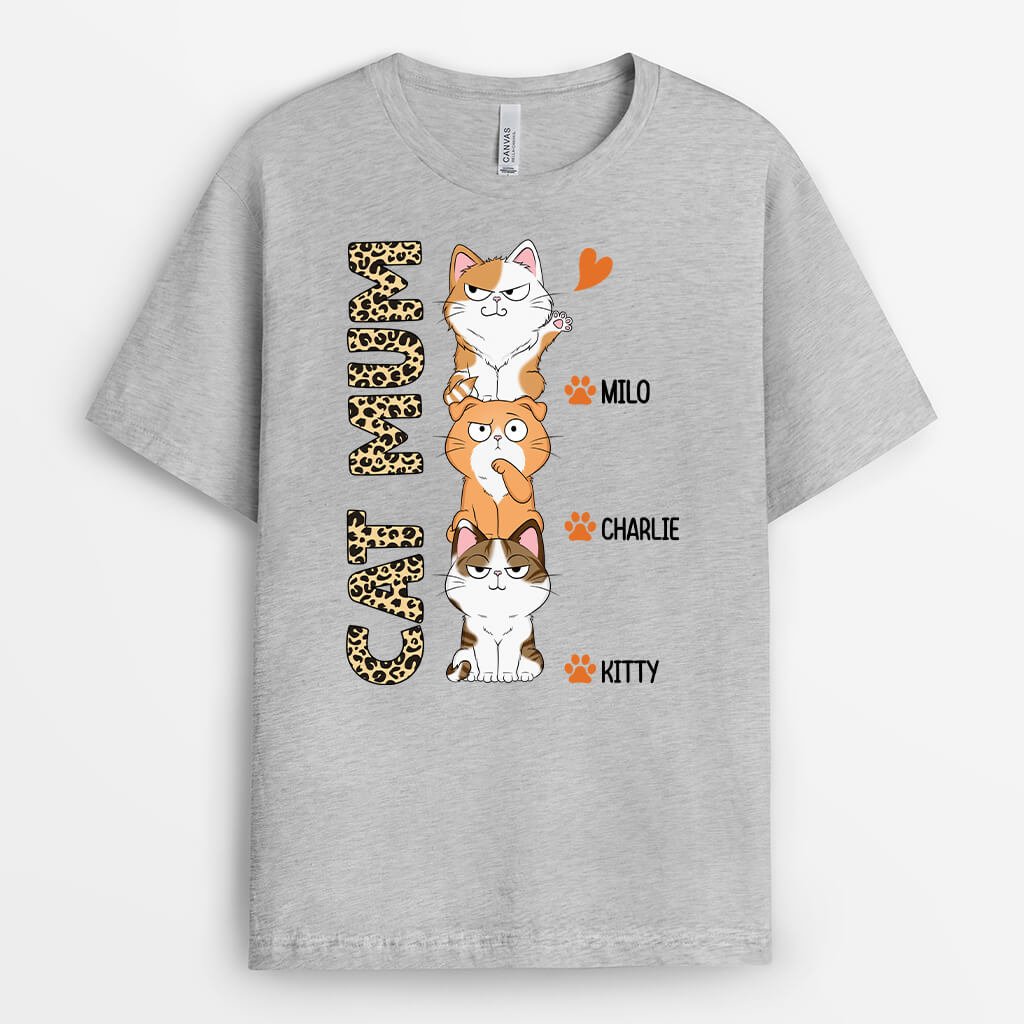 Personalized Cat Mom Cat Dad With Paws T-shirt
