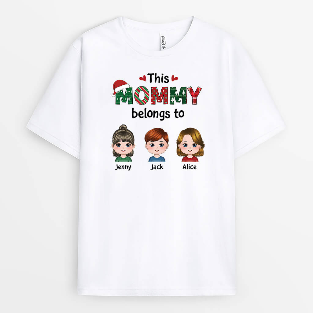 Personalized This Grandma Belongs To Kids Christmas T-shirt