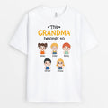 Personalized This Grandma Belongs To Kids With Hands On Chin T-shirt