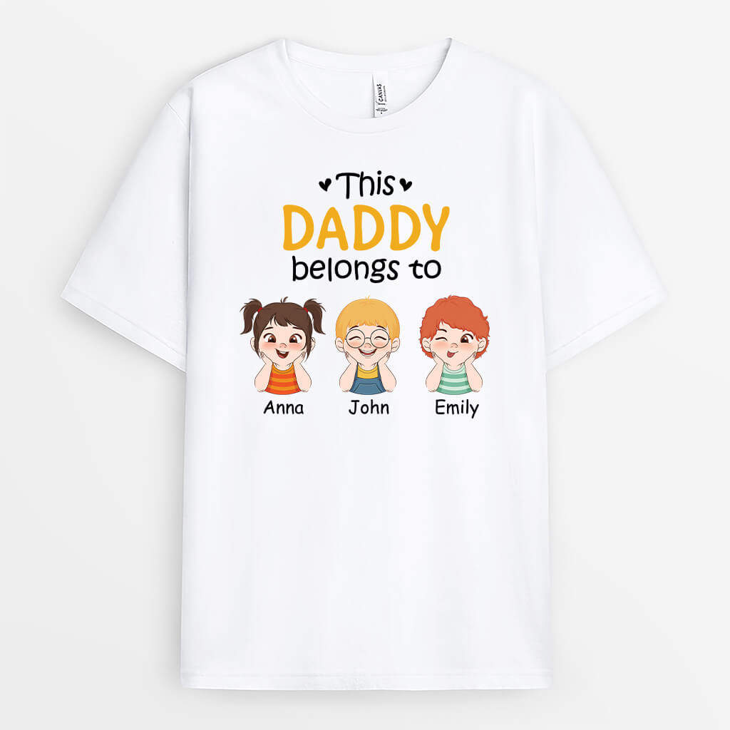 Personalized This Grandad Belongs To Kids With Hands On Chin T-shirt