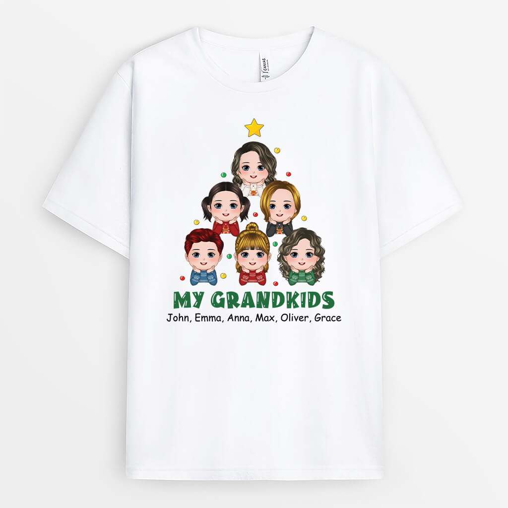 Personalized My Grandkids Christmas Tree T-shirt