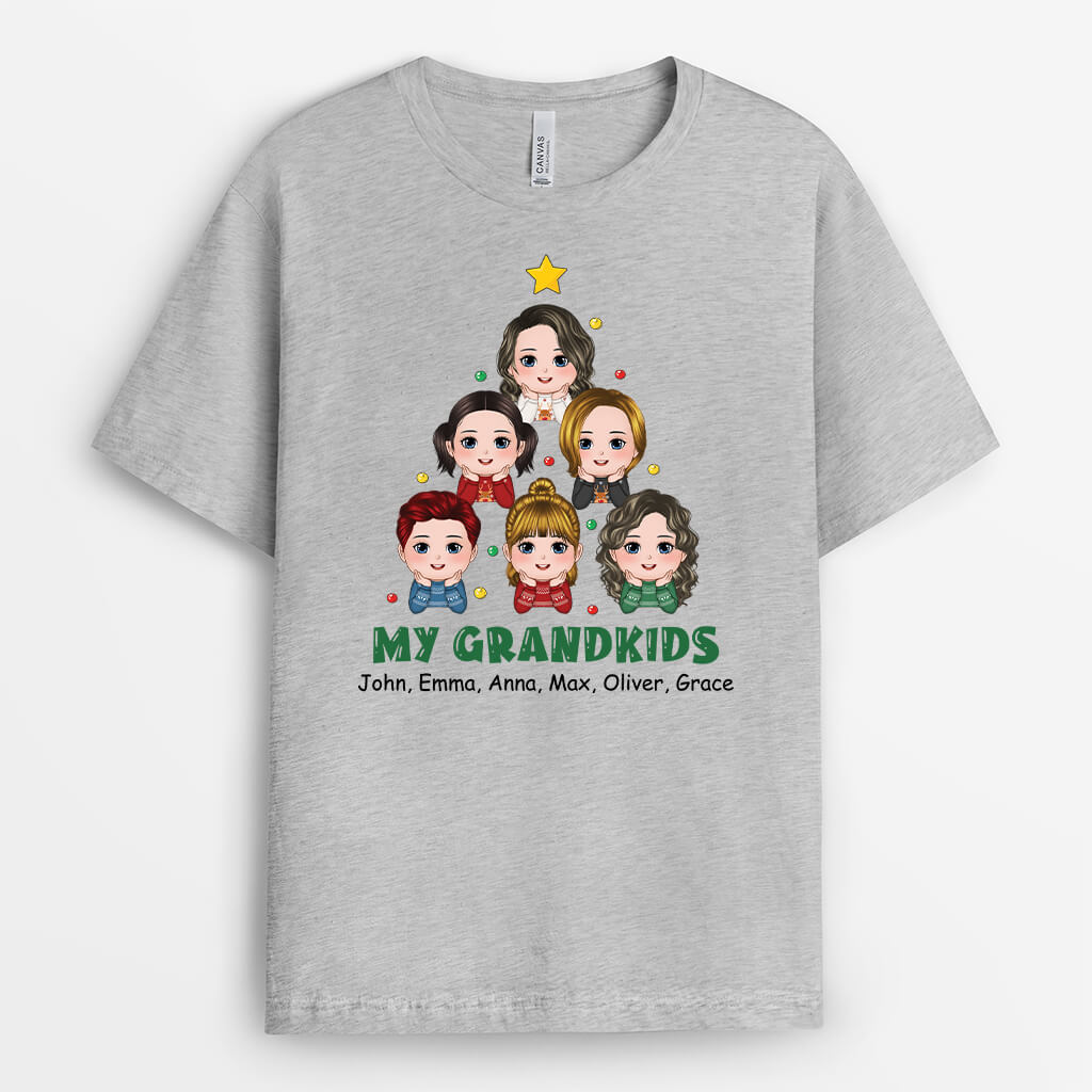 Personalized My Grandkids Christmas Tree T-shirt