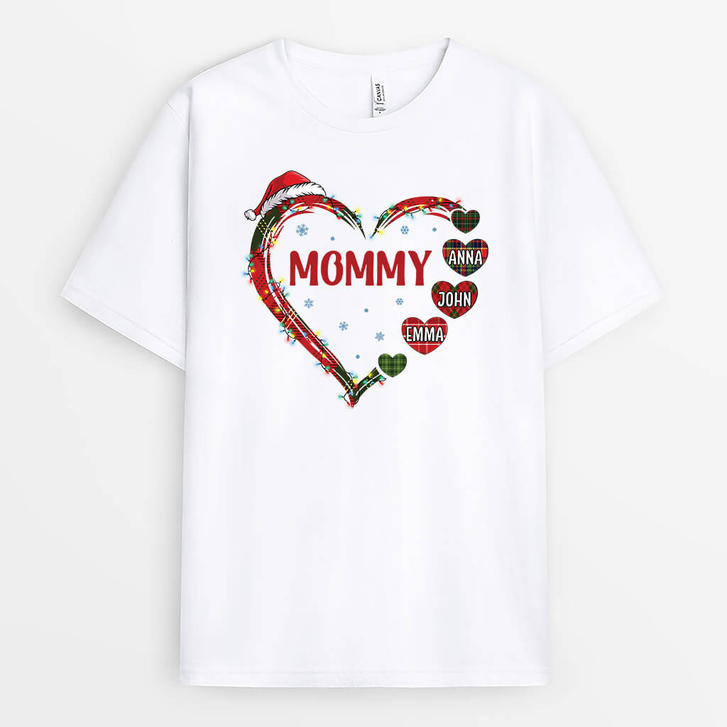 Personalized Grandma Christmas Heart T-shirt