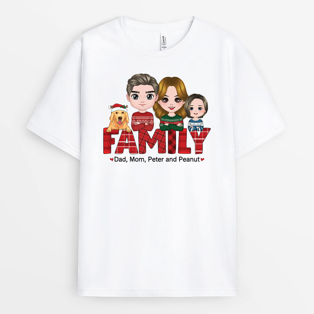 Personalized Family Dog Christmas T-Shirt