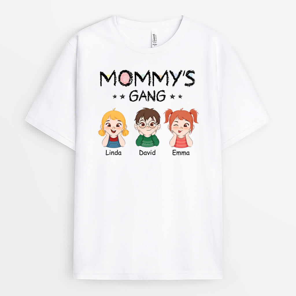 Mommy's Gang - Personalized Mom T-Shirt with Kid Names