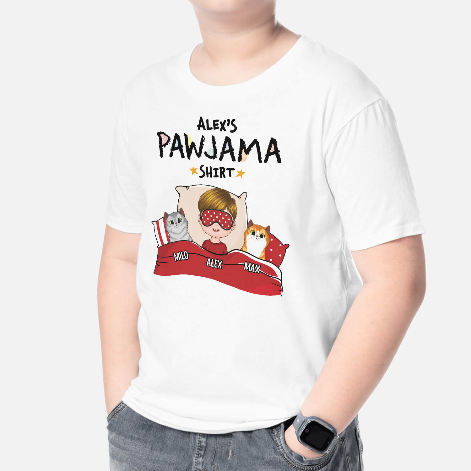 Personalized Cat Shirts for Kids - Pawjama Shirt