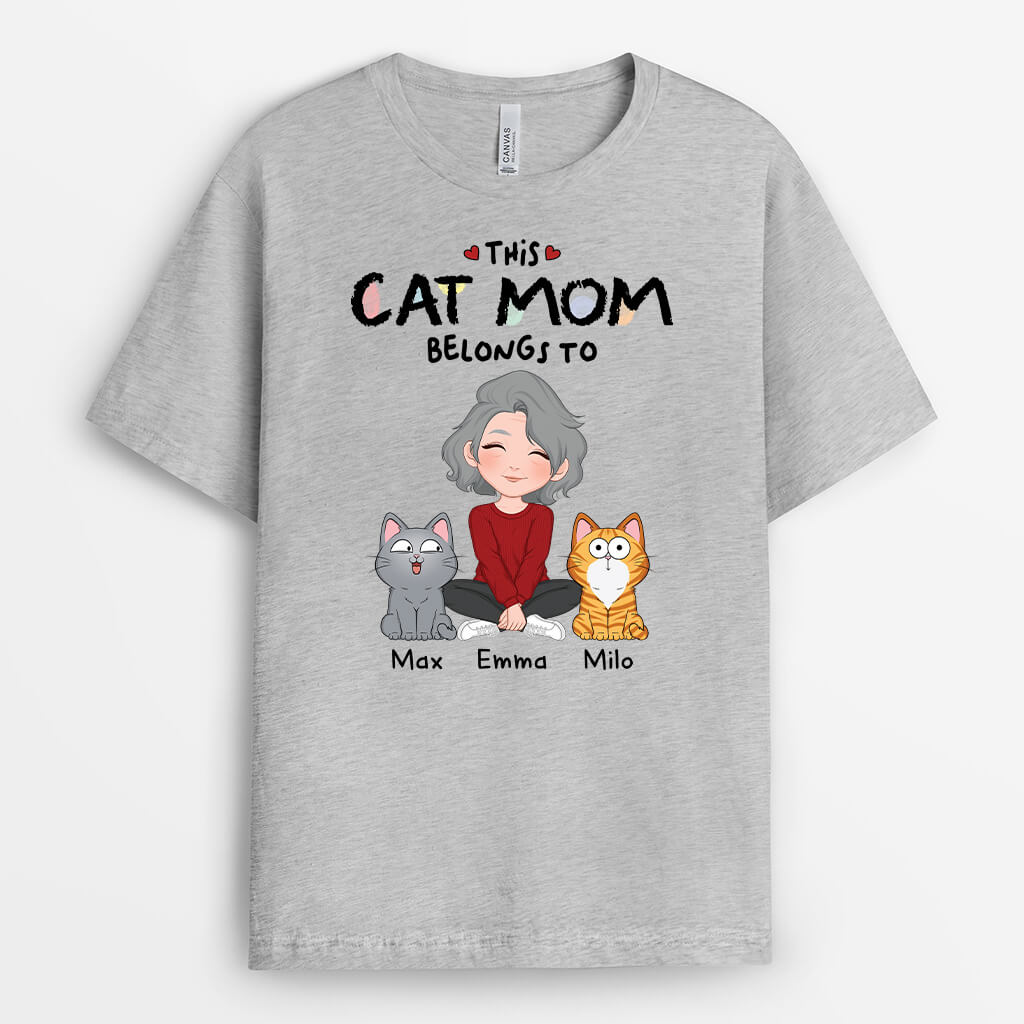 This Cat Mom Belongs To - Personalized Cat Shirts for Women
