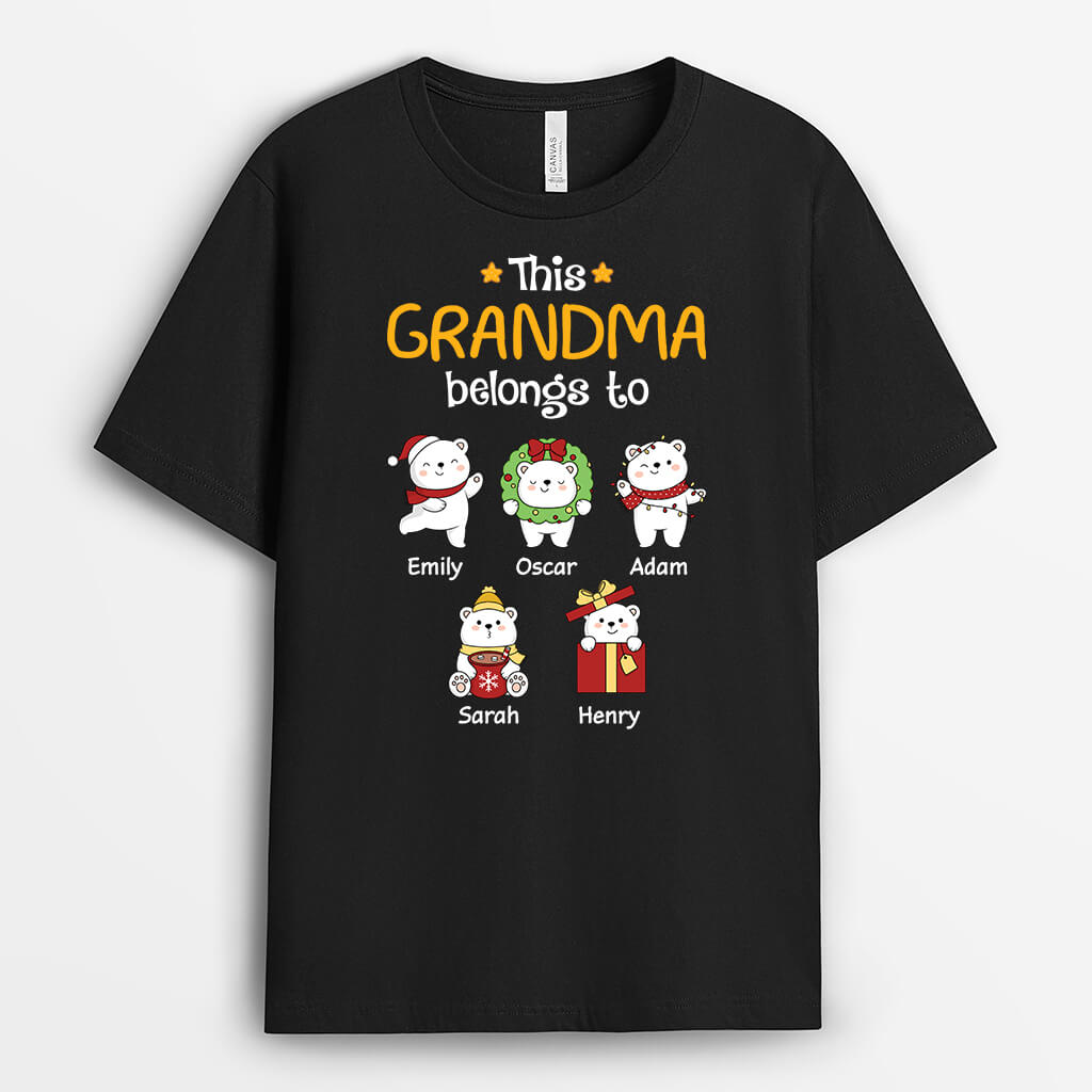 Personalized This Mommy Grandma Belongs To Christmas Bears T-shirt