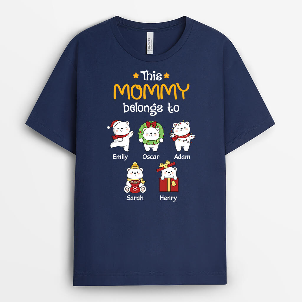 Personalized This Mommy Grandma Belongs To Christmas Bears T-shirt