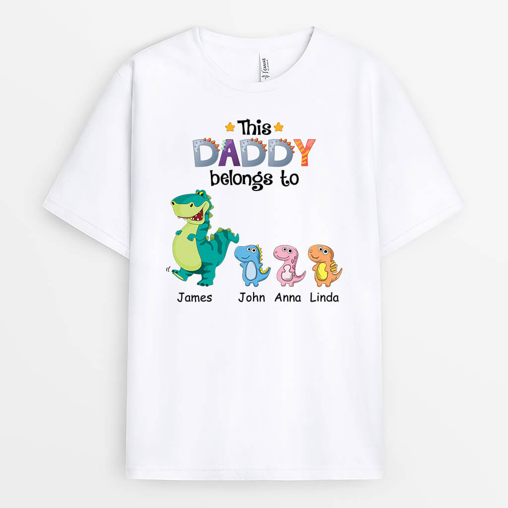 Personalized This Daddy Grandpa Belongs To Dinosaurs T-shirt