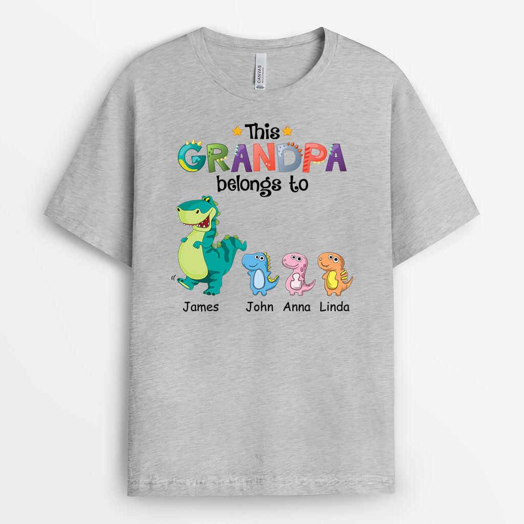 Personalized This Daddy Grandpa Belongs To Dinosaurs T-shirt