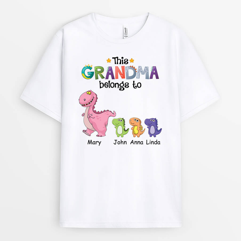 Personalized This Mommy Grandma Belongs To Dinosaurs T-shirt