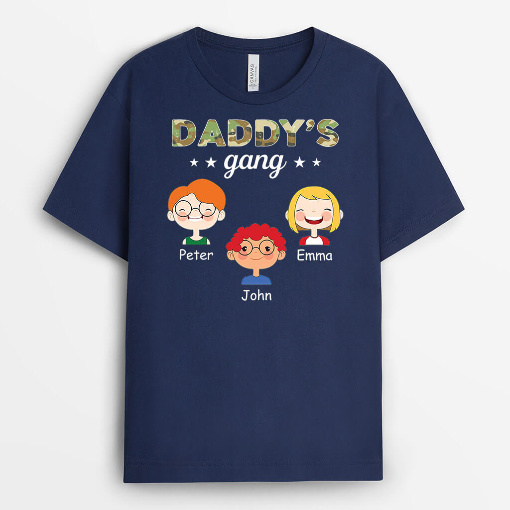 Personalized Daddy's Gang With Kids T-shirt