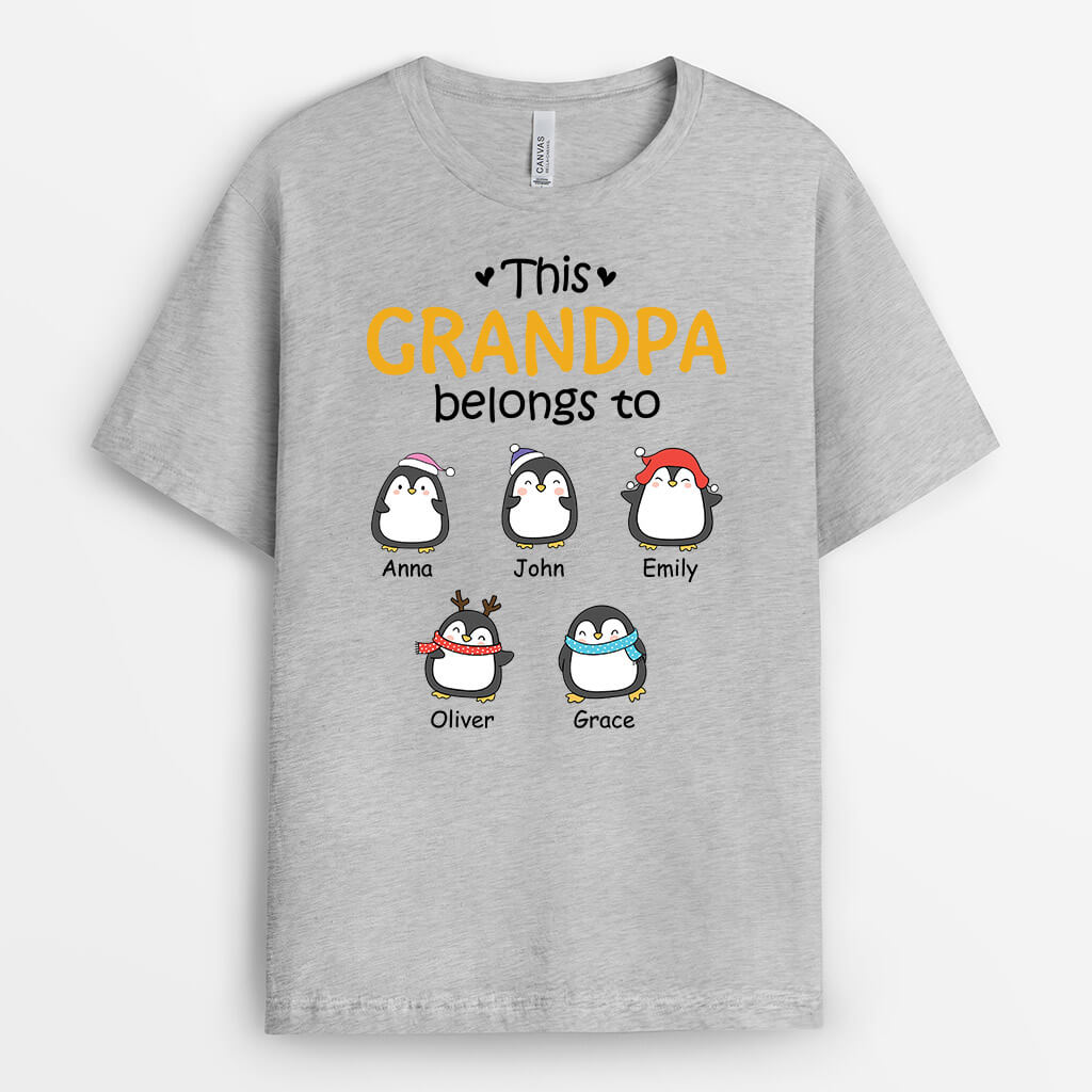 Personalized This Daddy Grandpa Belongs To Penguin T-shirt