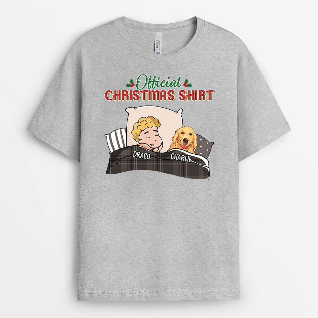 Official Christmas Outfit - Personalized Christmas T-Shirt with Dogs