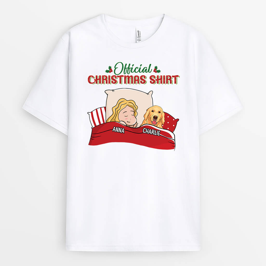 Official Christmas Outfit - Personalized Christmas T-Shirt with Dogs