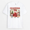 Personalized Grandma Sipping Christmas T-shirt