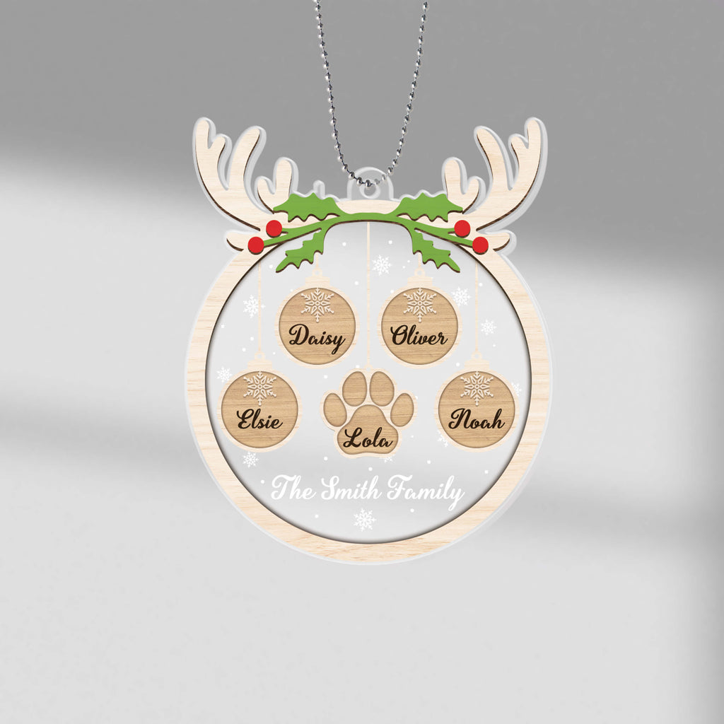Personalized The Family Reindeer Horn Ornament
