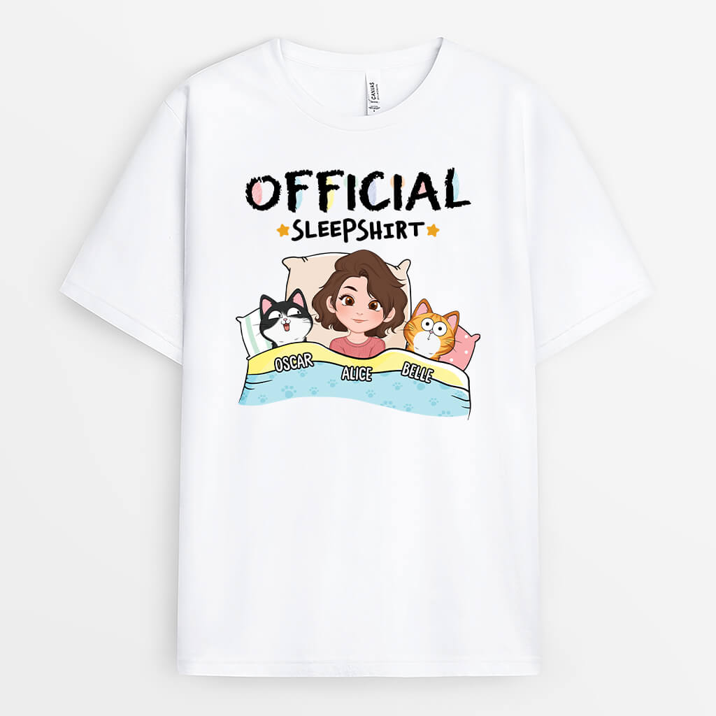 Personalized Cat Shirts - Official Sleep Shirt for Cat Owners