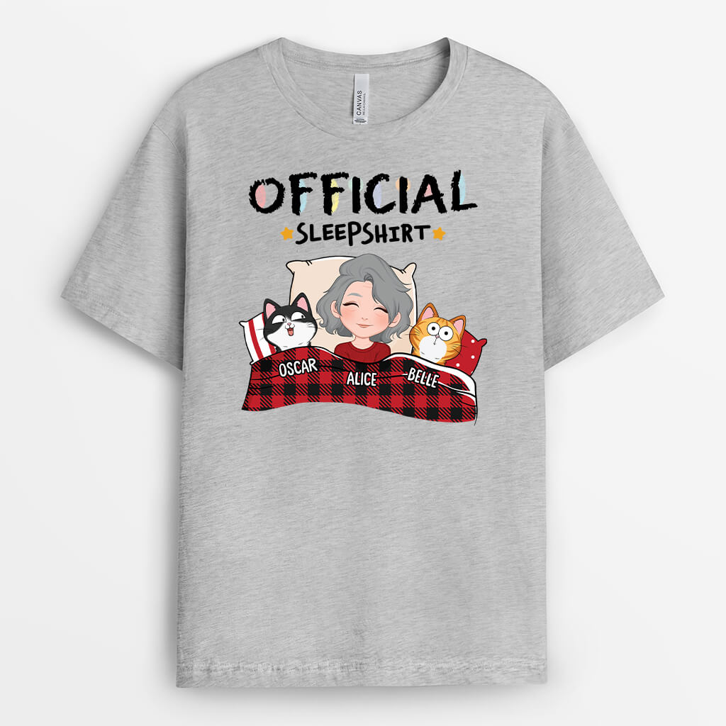 Personalized Cat Shirts - Official Sleep Shirt for Cat Owners