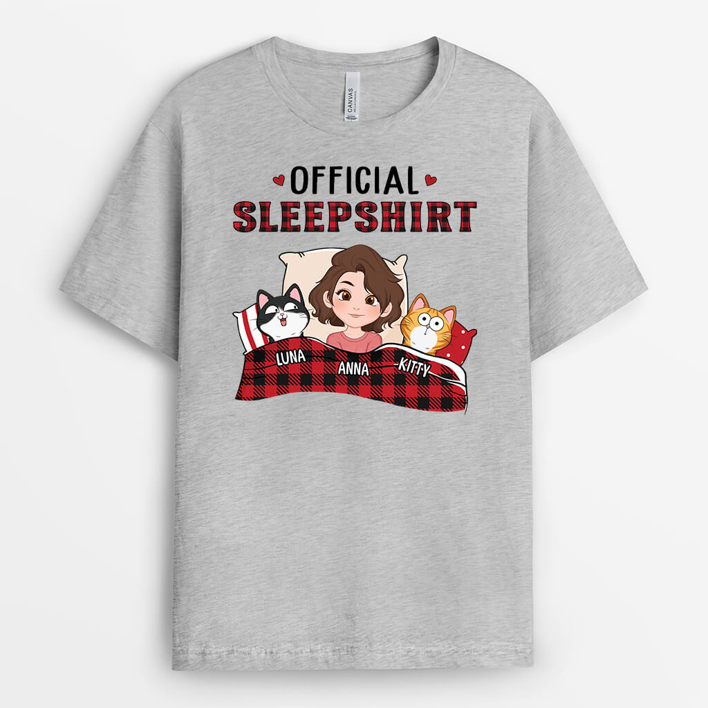 Personalized Sleep Shirt – Christmas Cat T-Shirt