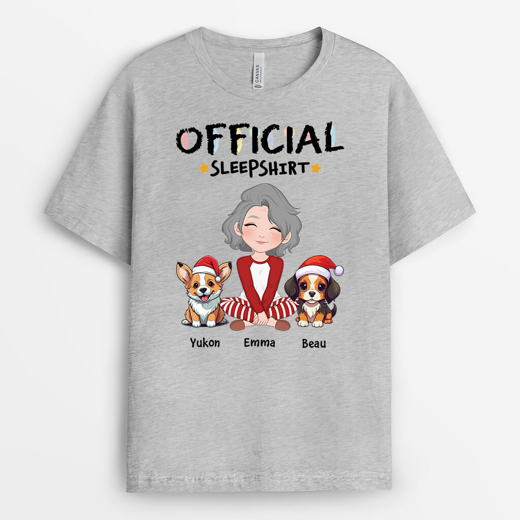 Personalized Official Sleepshirt With Dog Sitting T-shirt