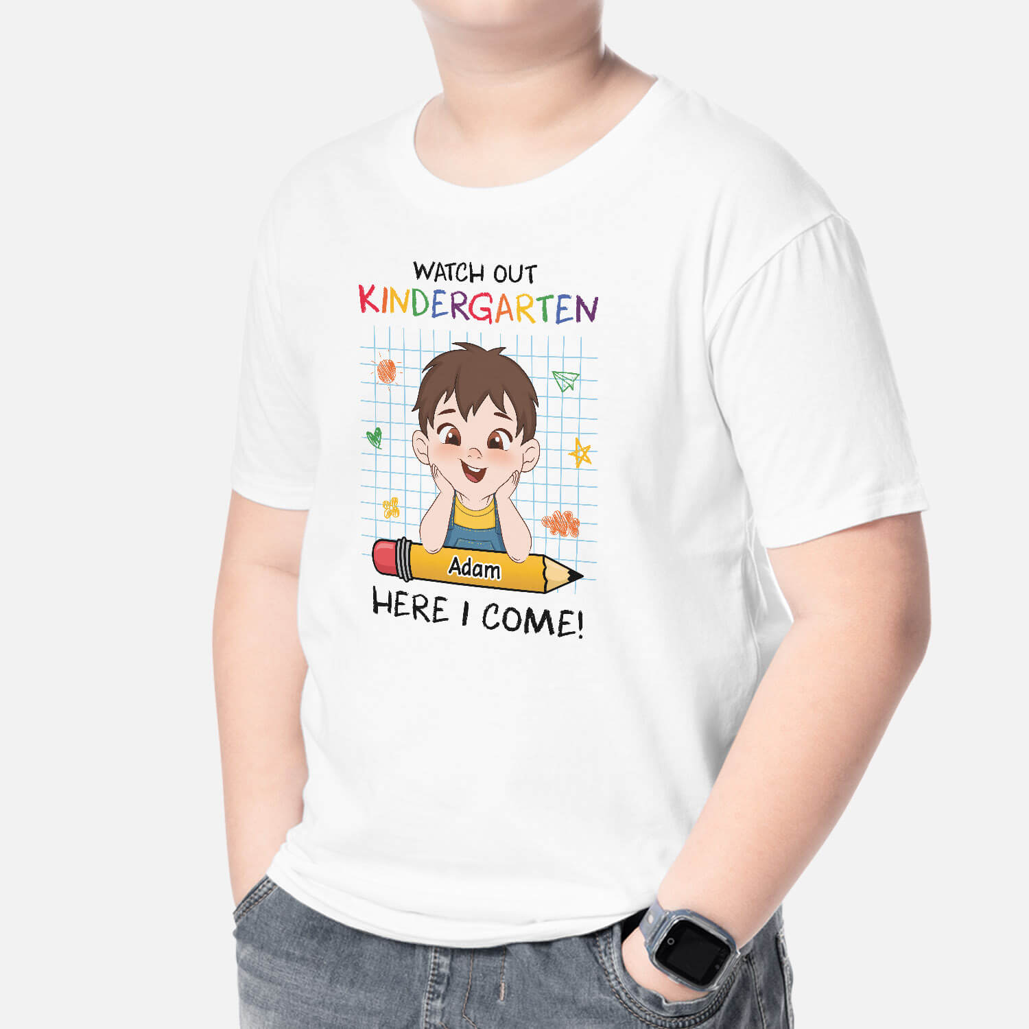 Personalized Watch Out Kindergarten Here I Come Kid T-shirt