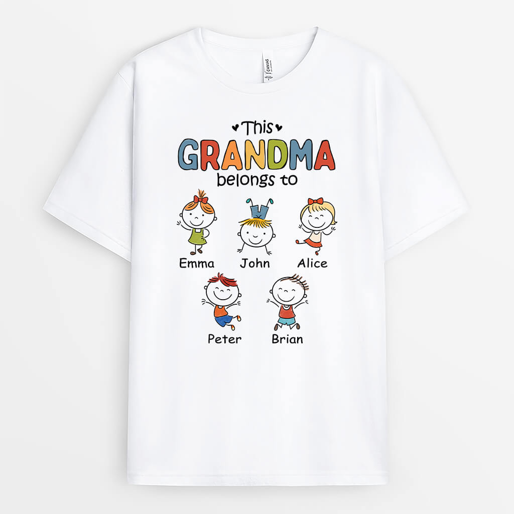 This Grandma Belongs To - Funny Custom T-Shirt for Grandma