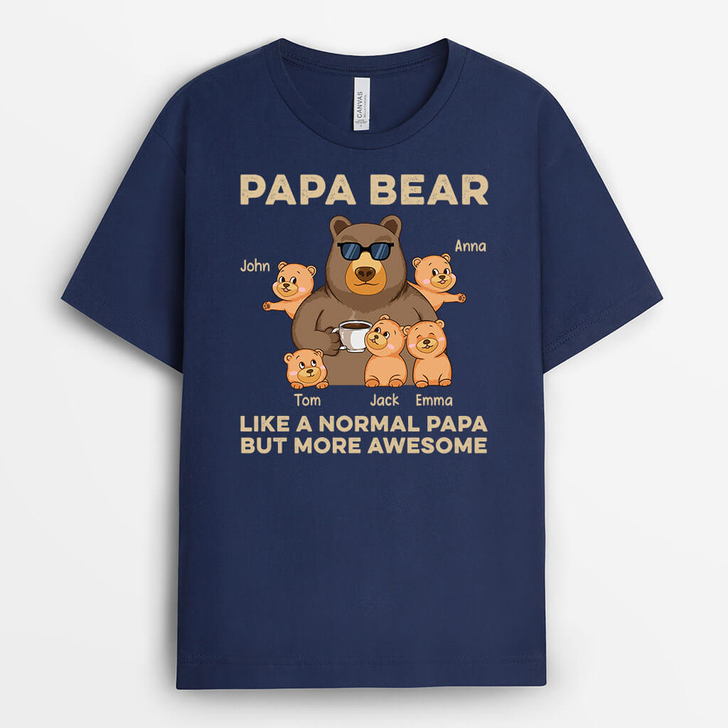 Papa Bear - Personalized Dad T-Shirt