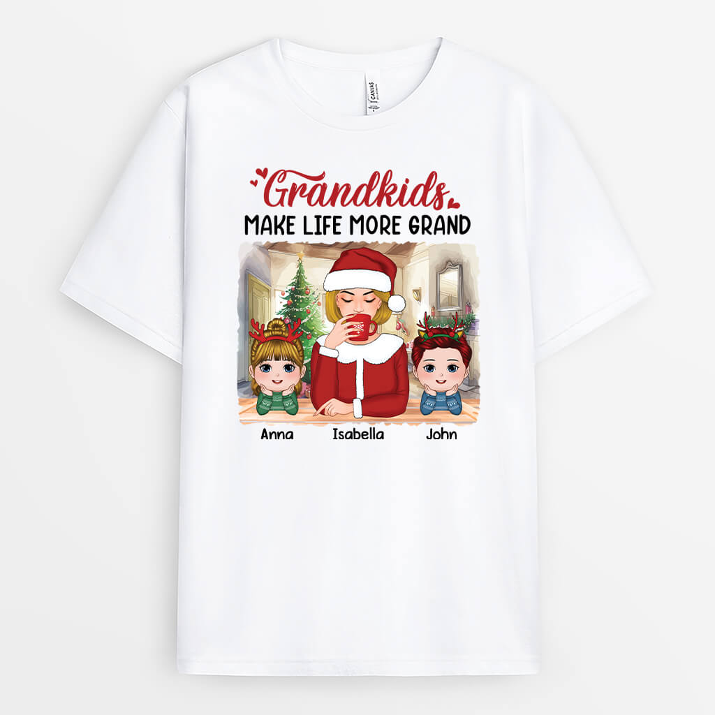 Personalized Grandkids Make Life More Grand T-shirt