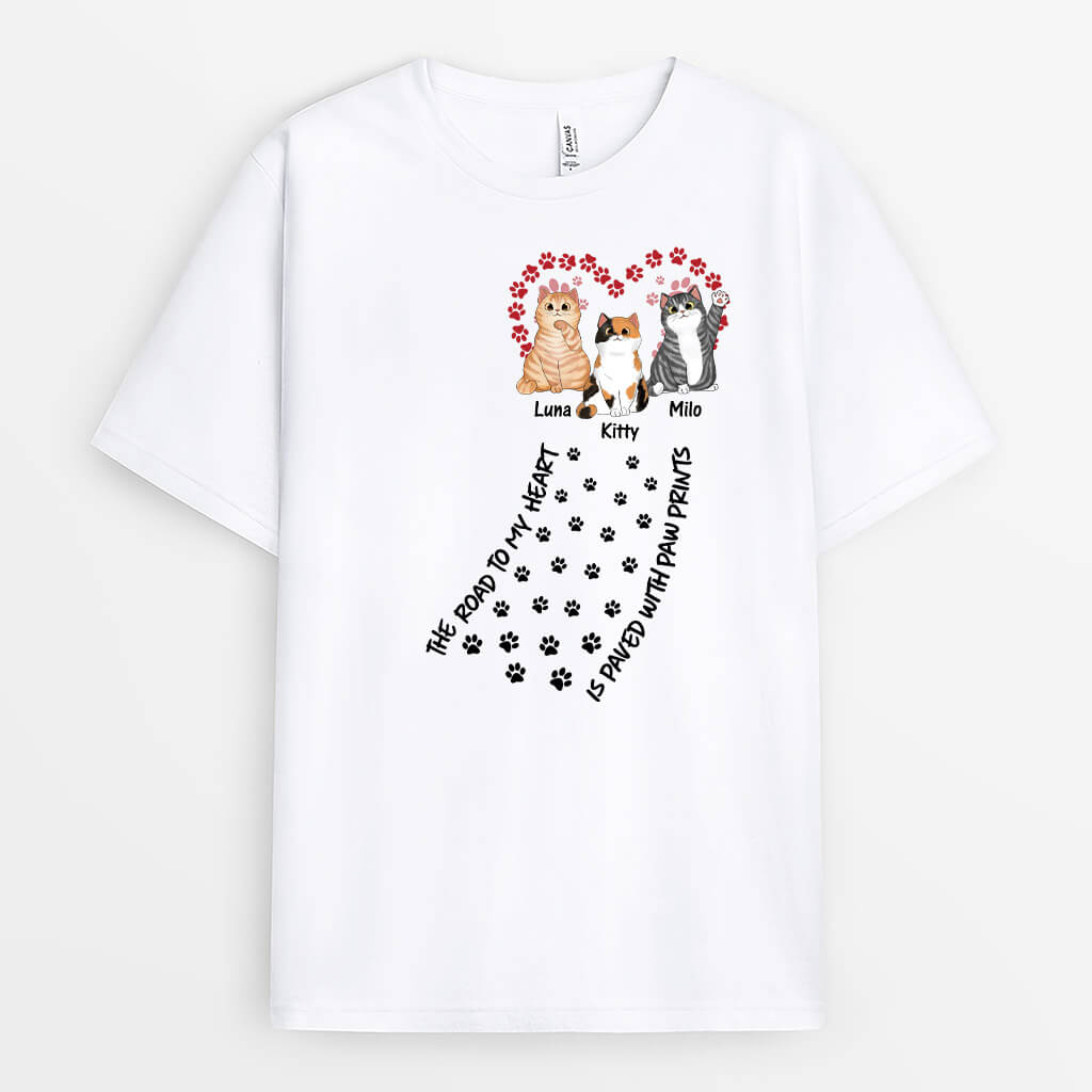 Personalized Road To My Heart Fluffy Cats T-shirt