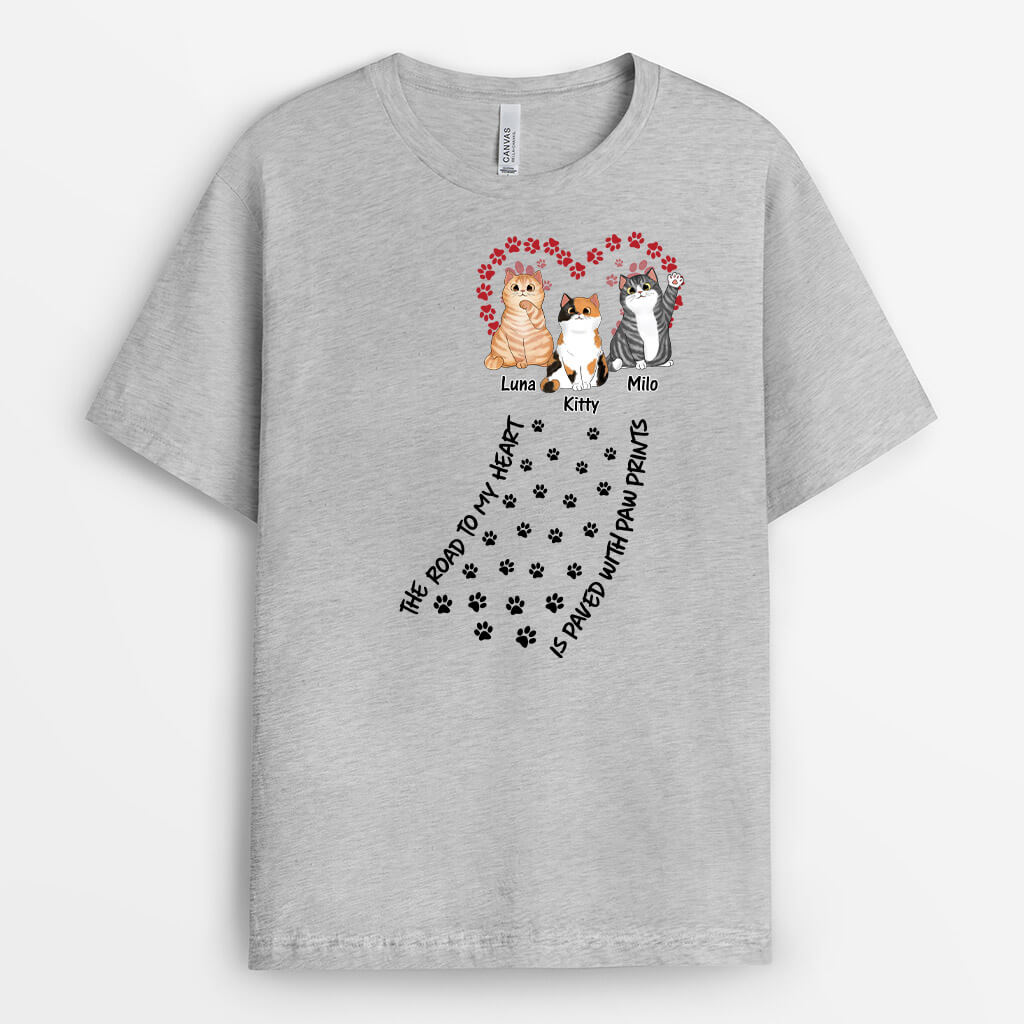 Personalized Road To My Heart Fluffy Cats T-shirt