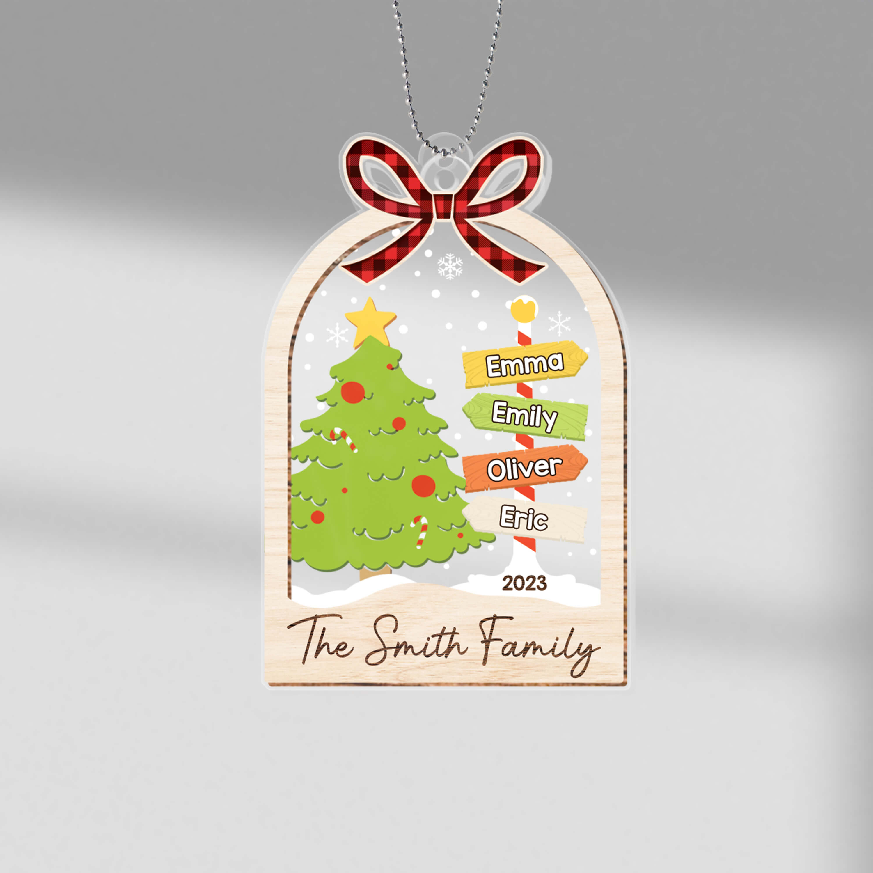 The Smith Family Ribbon Ornament - Custom Christmas Presents for Family
