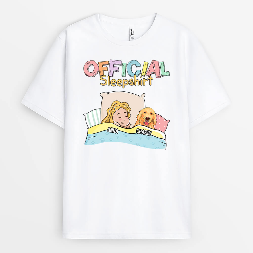 Personalized Official Sleepshirt With Dog T-shirt