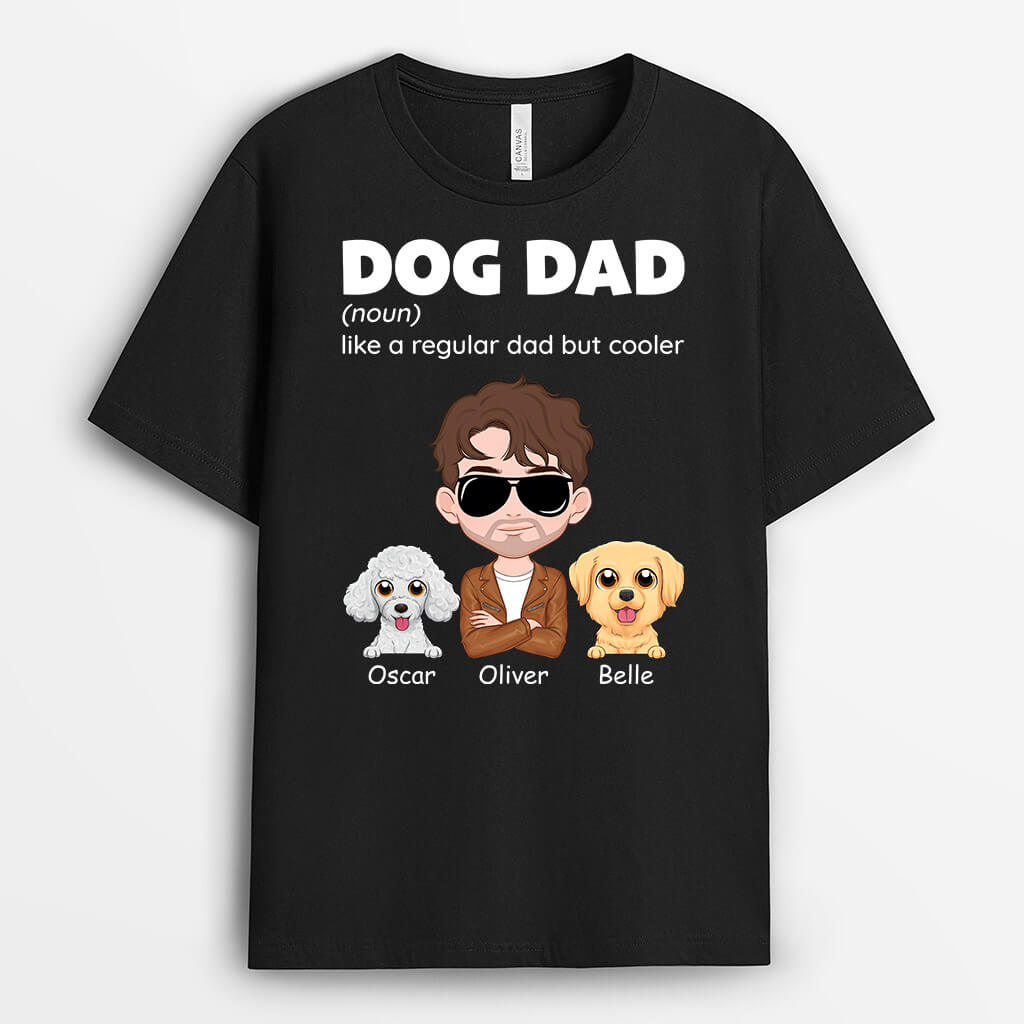 Dog Dad Like A Regular Dad But Cooler - Custom Dog Shirts for Humans