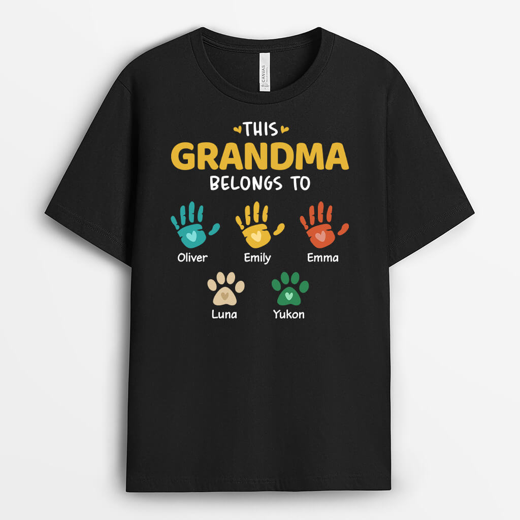 This Mommy/Grandma Belongs To Hands Paws - Custom Mothers Day Shirts