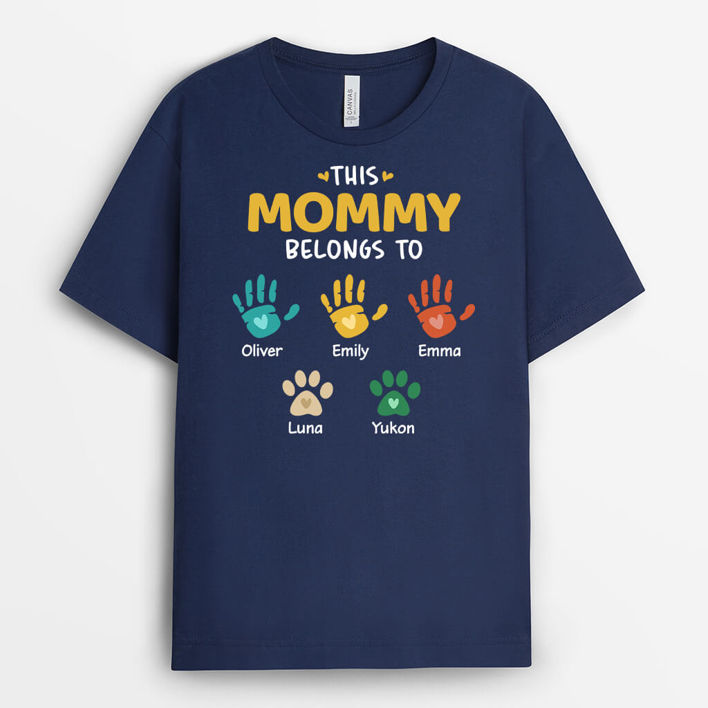 This Mommy/Grandma Belongs To Hands Paws - Custom Mothers Day Shirts