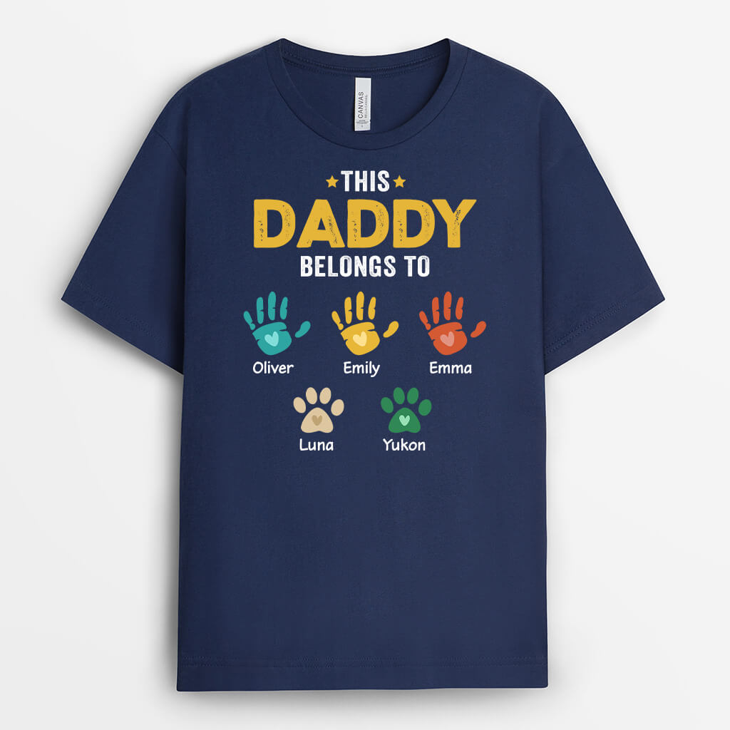 Grandpa/Daddy Belongs To Hands & Paws - Custom Dog T-shirts for Humans