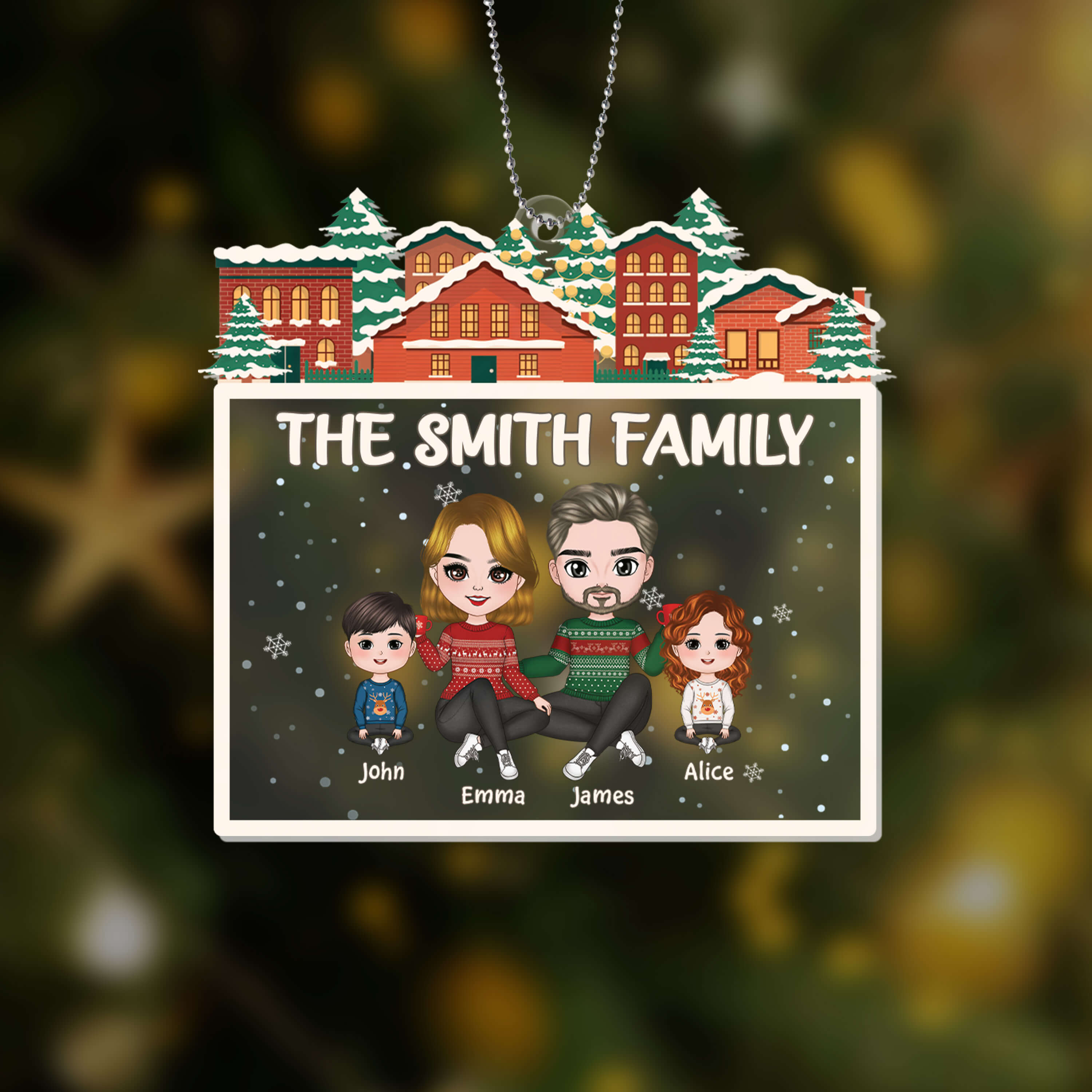 The Family House Ornament - Personalized Christmas Gifts For Family