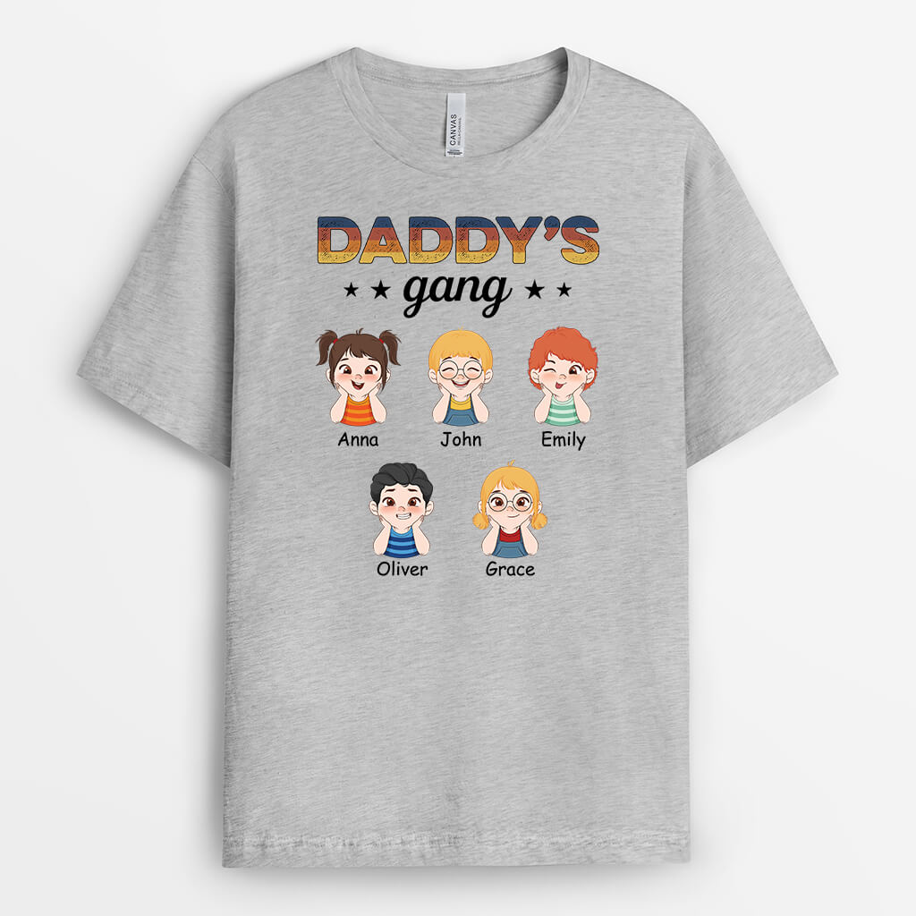 Daddy's Gang - Personalized T-Shirt for Dad with Photo