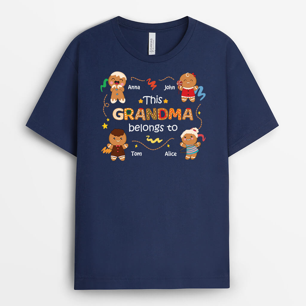 Personalized This Grandma Belongs To Gingerbread Man T-shirt