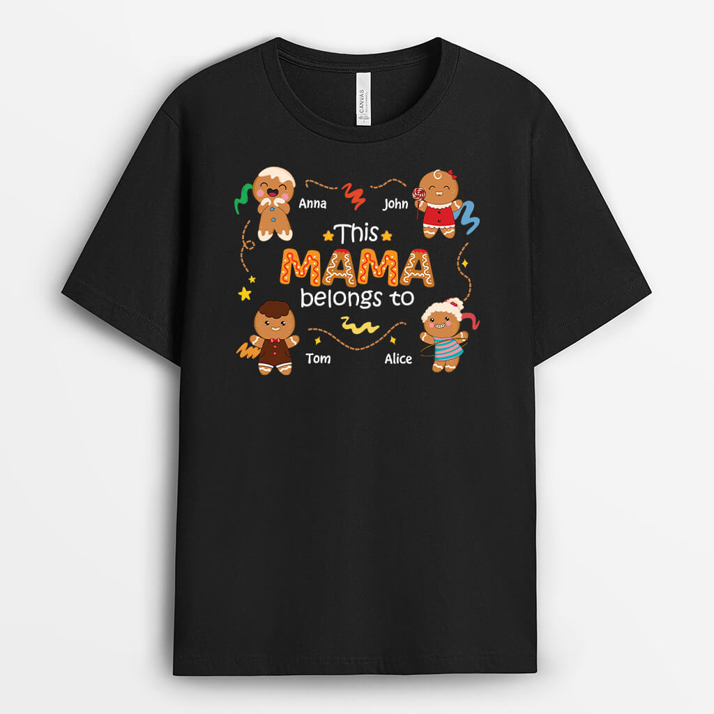 Personalized This Grandma Belongs To Gingerbread Man T-shirt