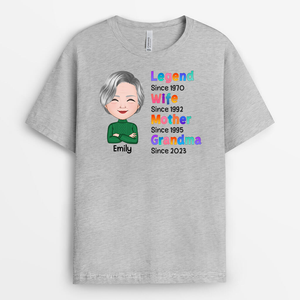 Legend Wife Mom Grandma - Personalized T-shirt - Gift for Her