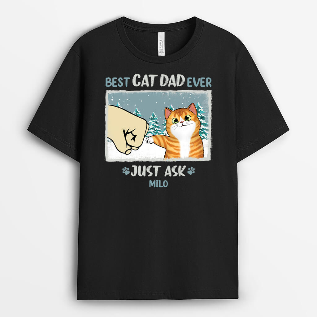 Best Cat Dad Ever T-Shirt – Personalized Christmas T-Shirt