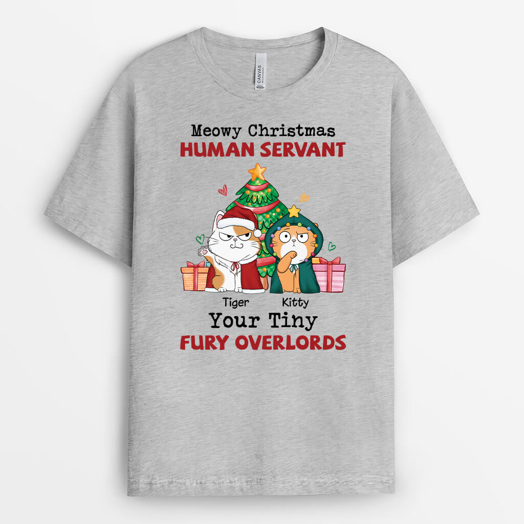 Personalized Meowy Christmas Human Servant Shirt for Cat Lovers