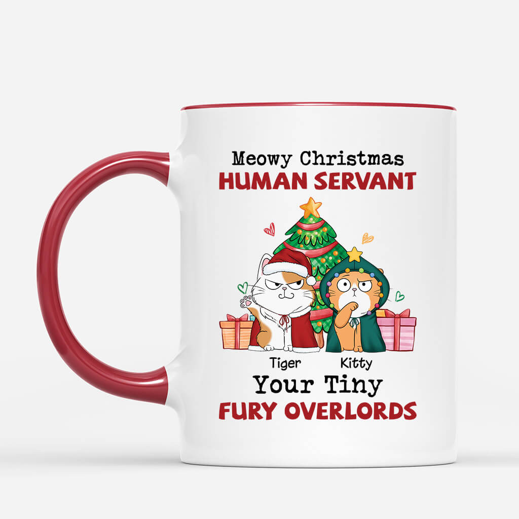 Personalized Meowy Christmas Human Servant Mug