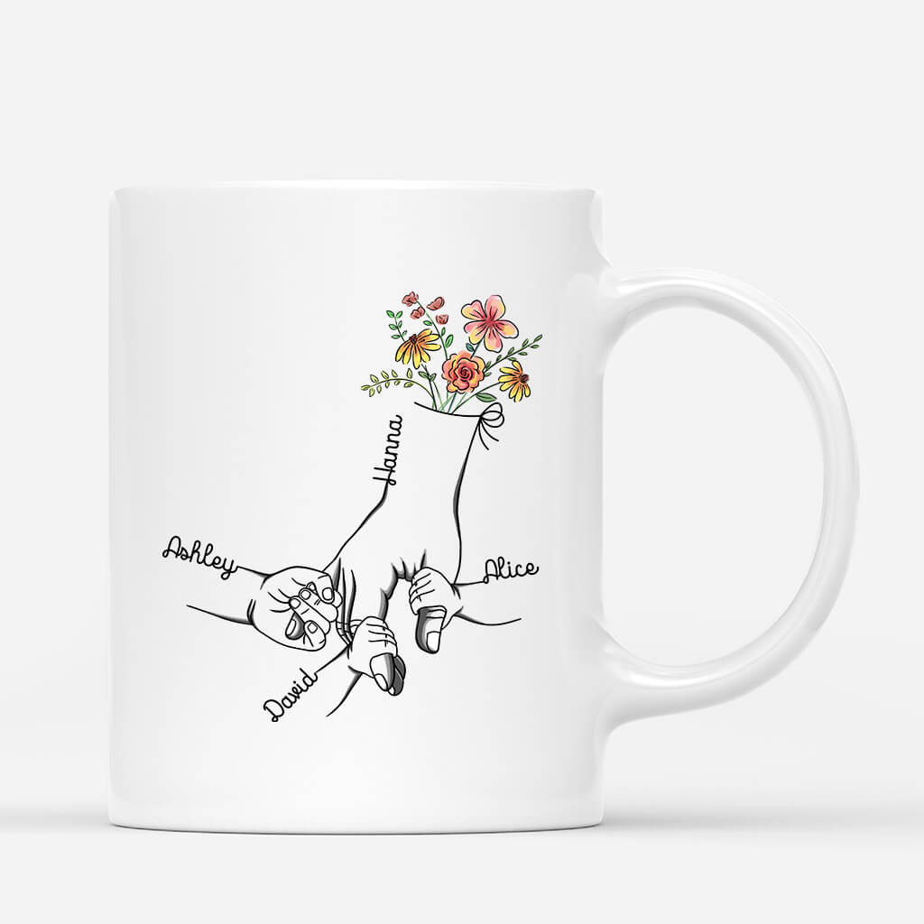 Personalized Holding Mom's Grandma's Hand Mug
