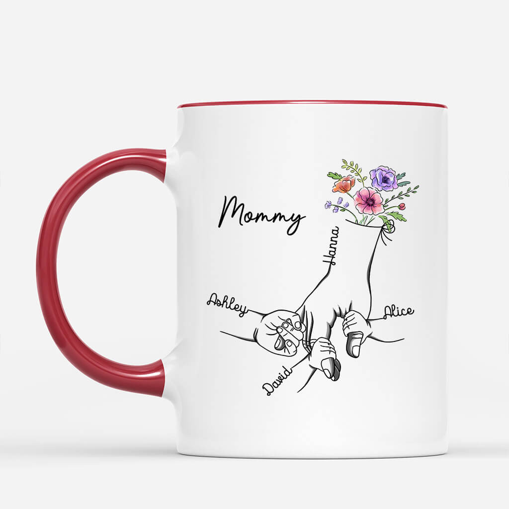 Personalized Holding Mom's Grandma's Hand Mug