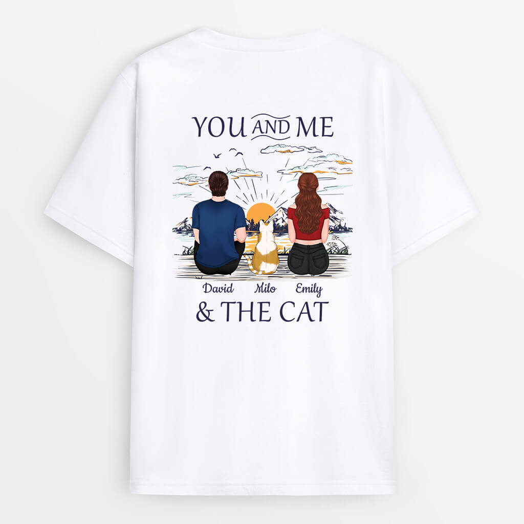 Personalized You And Me And The Cat Back T-shirt