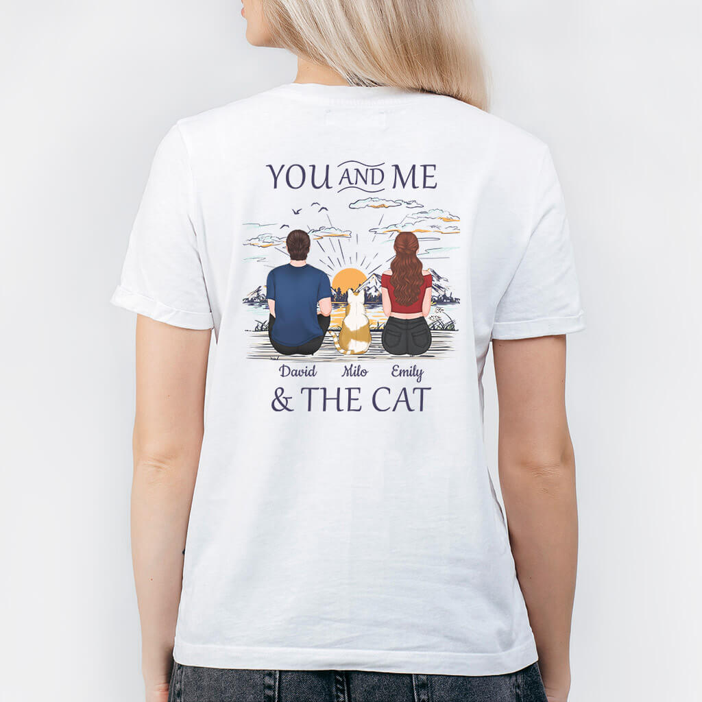 Personalized You And Me And The Cat Back T-shirt